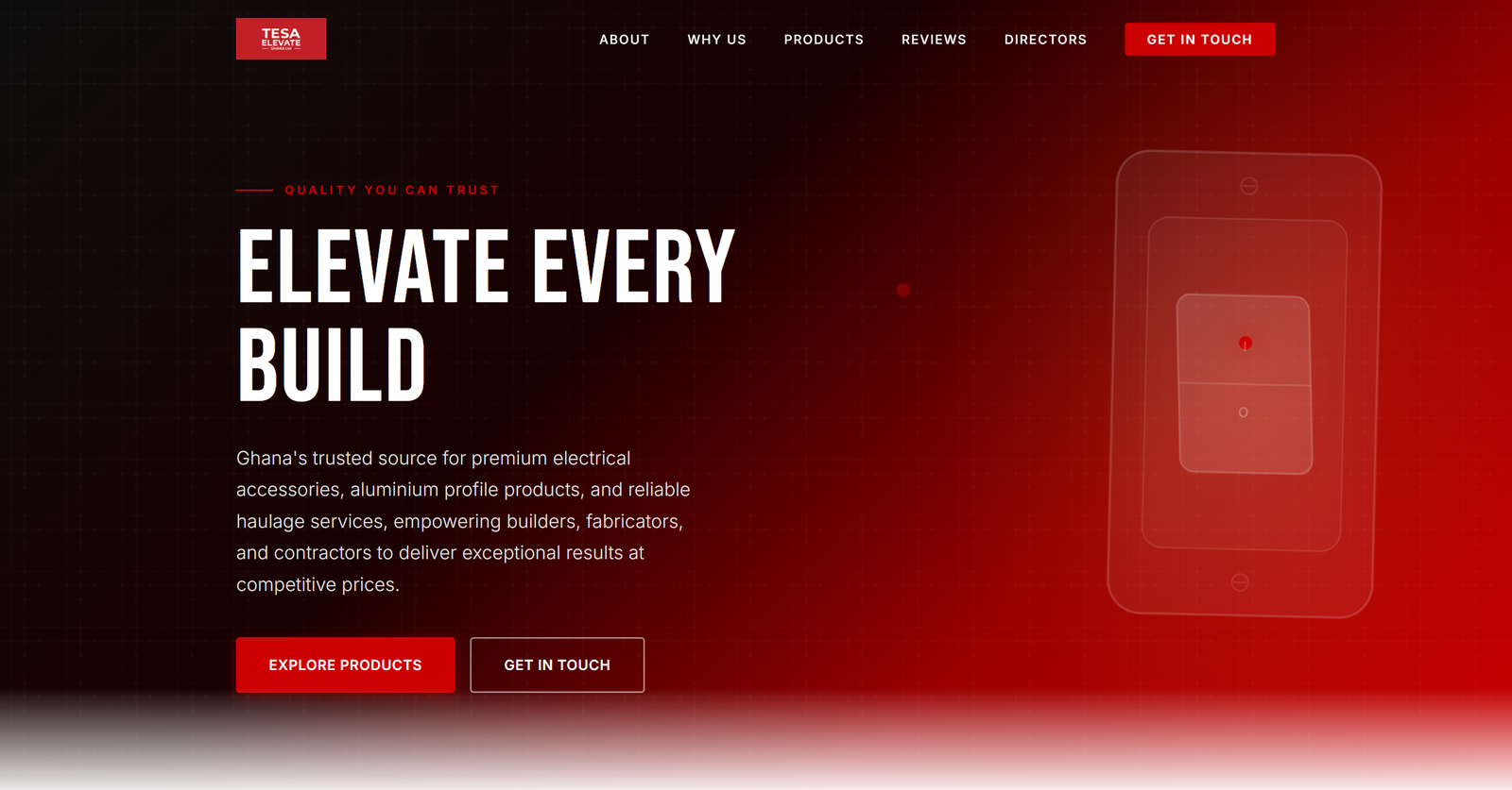 Tesa Elevate website screenshot
